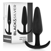 BLACK&SILVER - PLUG ANAL DE SILICONA HANSEL CON MANGO PEQUEÑO